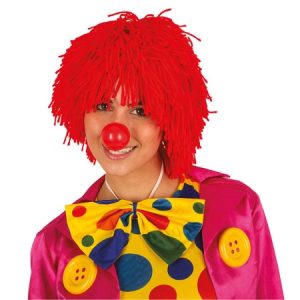 Pruik Clown – wol rood