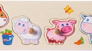 Inlegpuzzel (hout) – Boerderijdieren