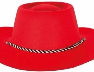 Cowboyhoed Flocked rood