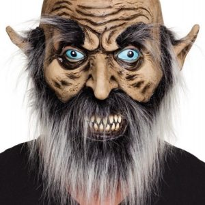 Hoofdmasker (latex) – Wrinkleface met haar