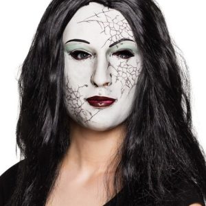 Gezichtsmasker (latex) – Zombiemeisje met haar