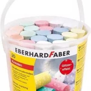 Stoepkrijt EFA Glitter 20 stuks in emmer