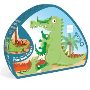 Scratch Puzzel (36stuks) – Contour KROKODIL in vormendoos