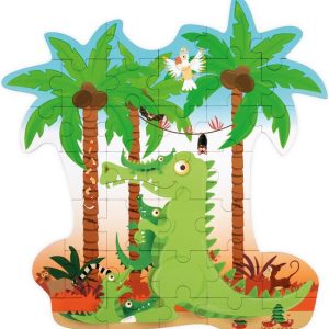 Scratch Puzzel (36stuks) – Contour KROKODIL in vormendoos
