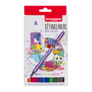 Bruynzeel Fineliner – set van 12 kleuren