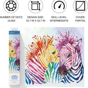 Diamond Dotz – Rainbow zebras 40x40cm