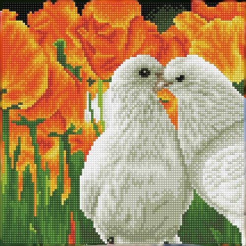 Diamond Dotz - Kissing Doves 31x31cm