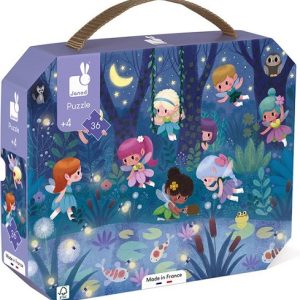 Janod Puzzel (36stuks) in koffer – Feeën & Waterlelies