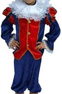 Kostuum Zwarte Piet – 128 (blauw/rood)