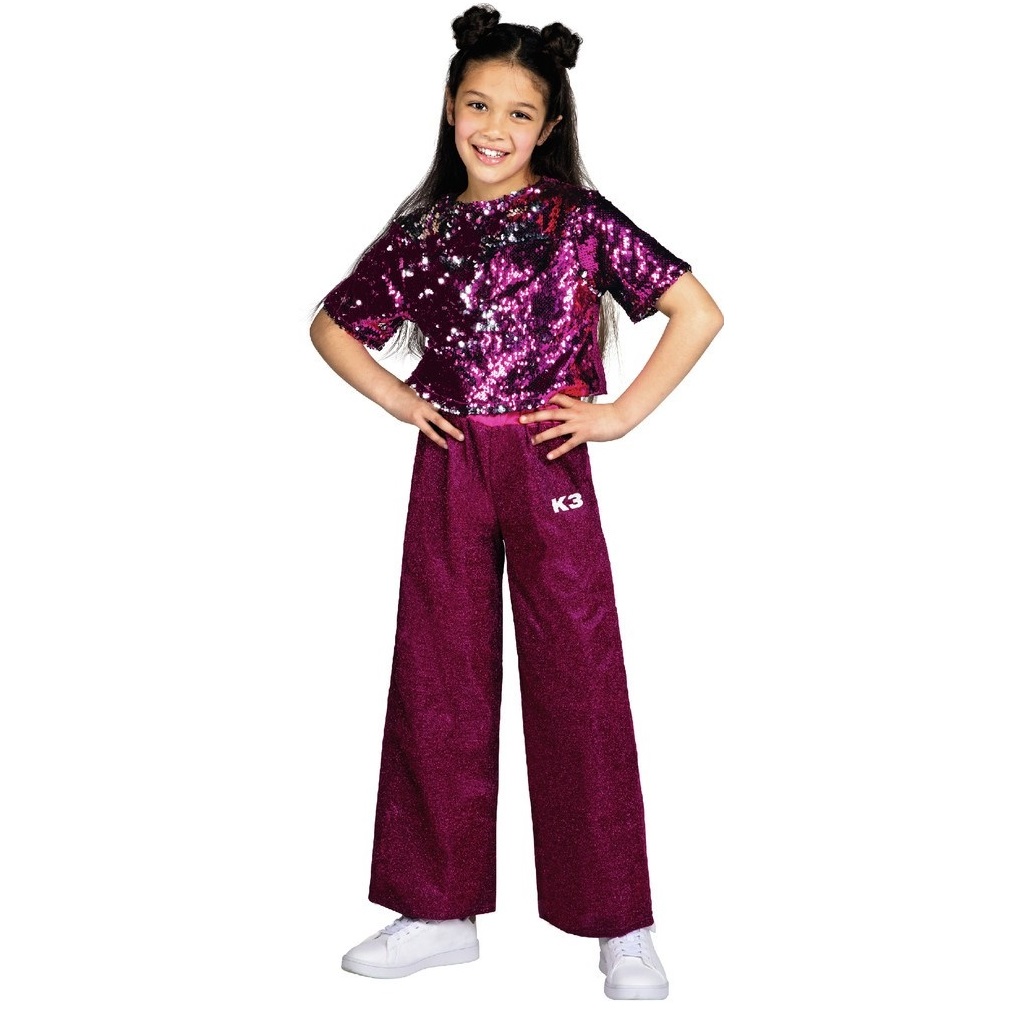 K3 - Verkleedpak Glitter roze (9-11jaar)
