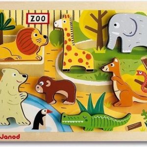 Janod – Inlegpuzzel (hout) met dikke stukken – Zoo Chunky