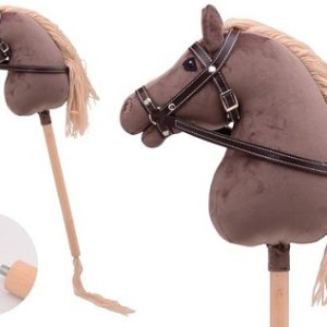 Holly Horse – Hobbypaard deluxe met korte stok (bruin)