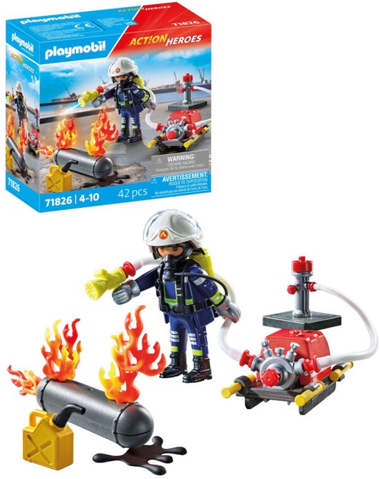 PM Brandweerman met waterpomp - 71826 - Afbeelding 2