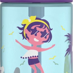 Waterfles KAMBUKKA Lagoon 400ml – Surf Girl met geïntegreerd nrietje