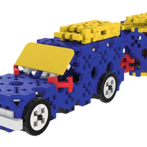 Trefl Connect building blocks – Bouwvoertuigen / SUV met trailer