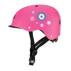 Globber – Helm Elite Lights Deep Pink Flowers XS-S
