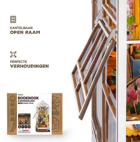 Robotime Rolife Booknook Garden House - Afbeelding 3