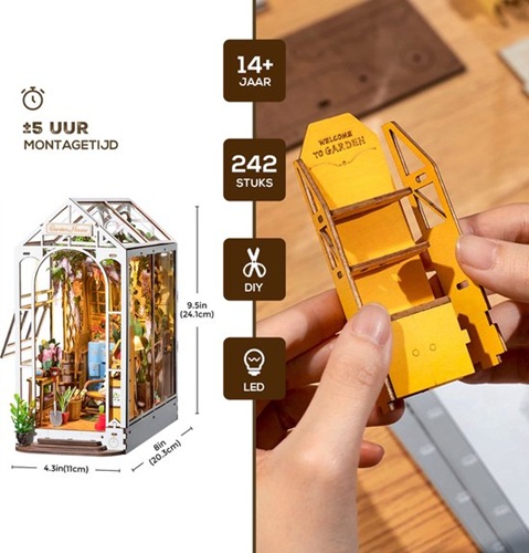 Robotime Rolife Booknook Garden House - Afbeelding 5