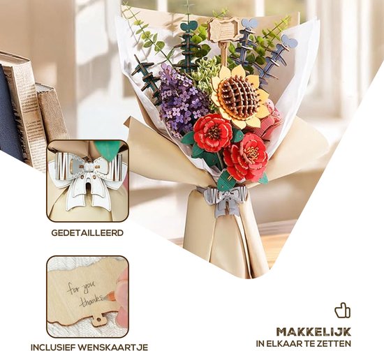 Robotime Rolife Flower Bouquet - Afbeelding 4