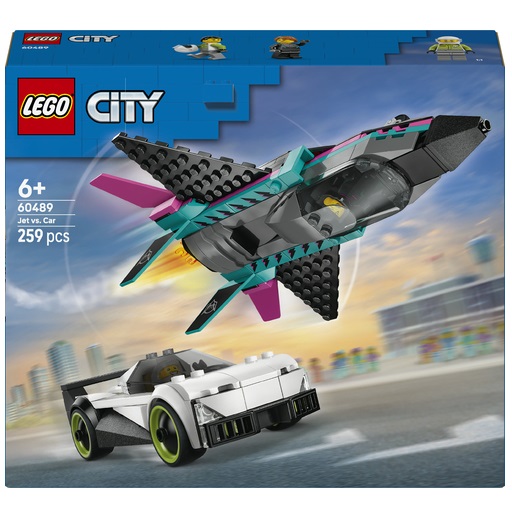 Lego City - Straalvliegtuig vs Sportauto
