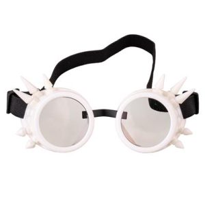 Bril steampunk met studs wit