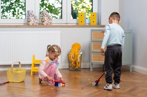 VILEDA Schoonmaakset - 4-delig (handborstel/vuilnisblik/steelborstel/mops) - Afbeelding 3