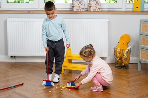 VILEDA Schoonmaakset - 4-delig (handborstel/vuilnisblik/steelborstel/mops) - Afbeelding 4