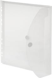 FolderSys Omslag PP/A4 met balg + perforatie – transparant wit