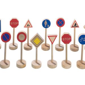 verkeerstekens van hout  set nr.1