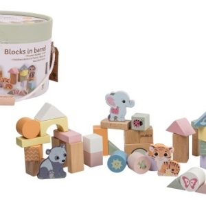 Jouéco – The Wildies Family Houten blokken in ton (50stuks)