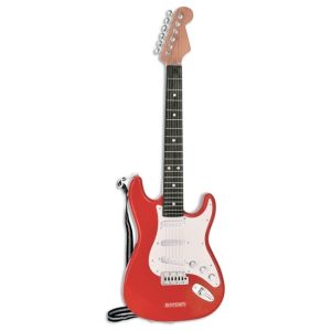 Electronic Rock Gitaar (rood) met 6 metalen snaren + schouderriem