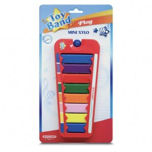 Xylofoon met 8 gekleurde metalen plaatjes/noten