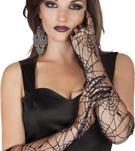 Nethandschoenen Spiderweb – zwart