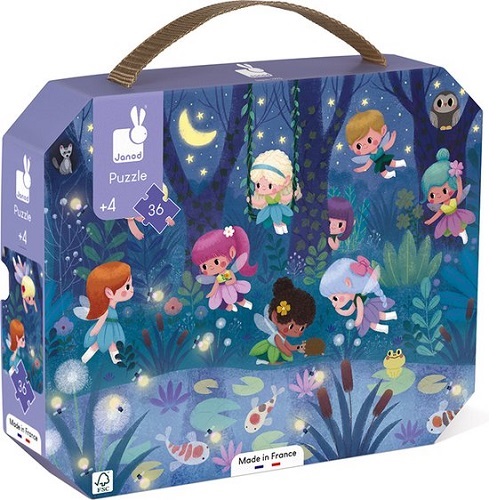 Janod Puzzel (36stuks) in koffer - Feeën & Waterlelies
