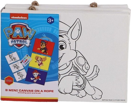 Paw Patrol - Schilderset (3x canvas aan touw + verf)