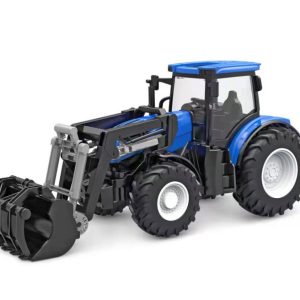 R/C Tractor met licht en frontlader – 27cm (blauw)