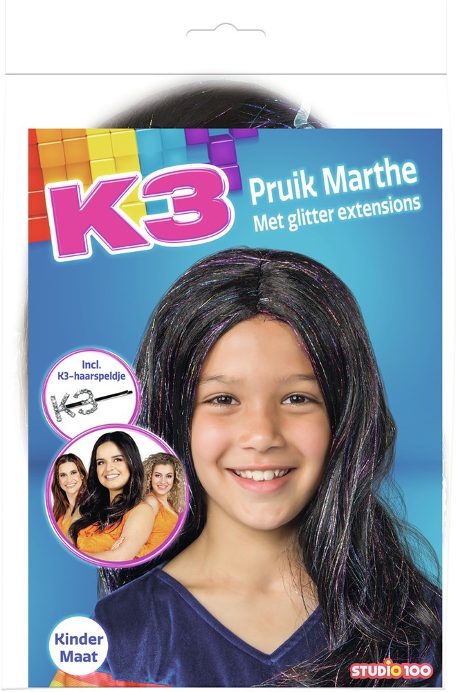 K3 - Pruik met glitter extensions - Marthe - Afbeelding 3