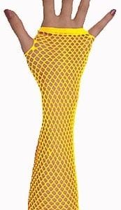 Handschoenen net lang (vingerloos) – geel