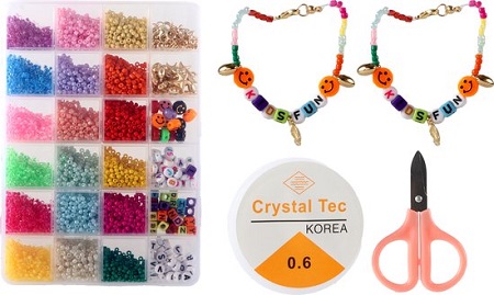 Kralen 300gr/24 soorten in PVC-box