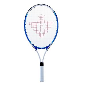 Tennisracket 25″ aluminium blauw met 2 tennisballen