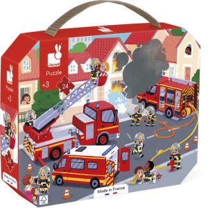 Janod – Puzzel (24stuks) in koffer – Brandweer