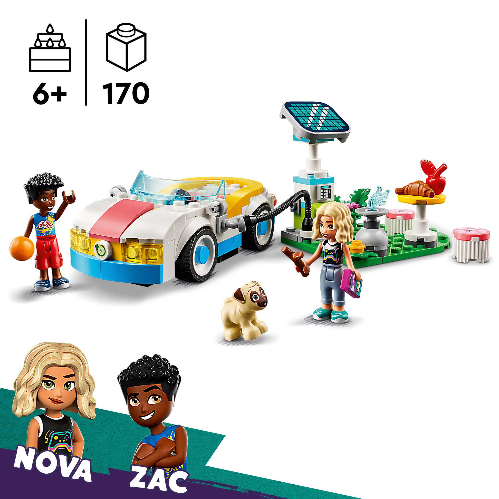 LEGO Friends Elektrische auto en oplaadpunt - 42609 - Afbeelding 4