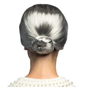 Pruik Oma (grijs dotje)