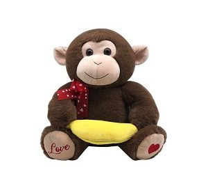Knuffelaap met banaan Love – 23cm