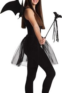 Set Vleermuis (diadeem, staf, vleugels en tutu)