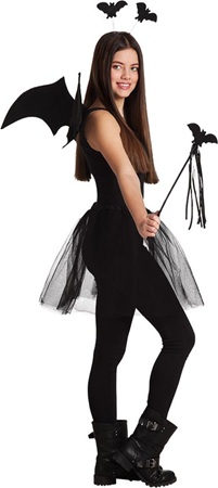 Set Vleermuis (diadeem, staf, vleugels en tutu) - Afbeelding 2