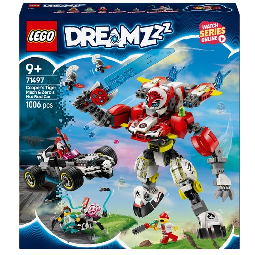 LEGO Dreamzzz - Coopers tijgermecha en Zero's hot rod auto