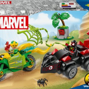 LEGO Spidey – Spin en Electro achtervolging met dinosaurusvoertuigen