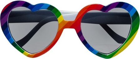 Partybril rainbow heart - Afbeelding 2