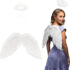 Set Engel wit (diadeem,halo & vleugels)